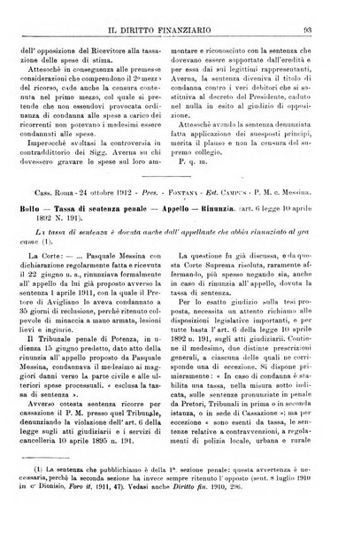 Il diritto finanziario rivista quindicinale di dottrina e giurisprudenza in materia d'imposte dirette e tasse sugli affari