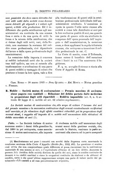 Il diritto finanziario rivista quindicinale di dottrina e giurisprudenza in materia d'imposte dirette e tasse sugli affari