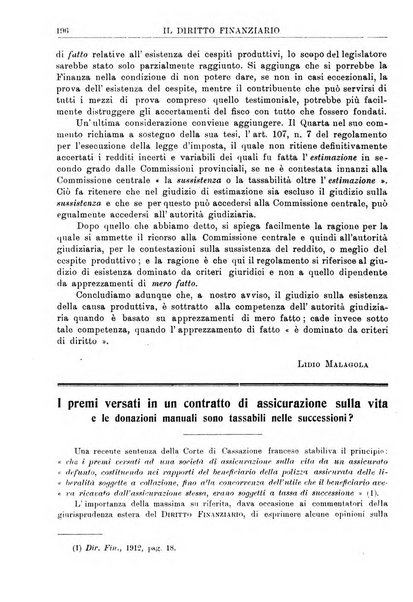 Il diritto finanziario rivista quindicinale di dottrina e giurisprudenza in materia d'imposte dirette e tasse sugli affari