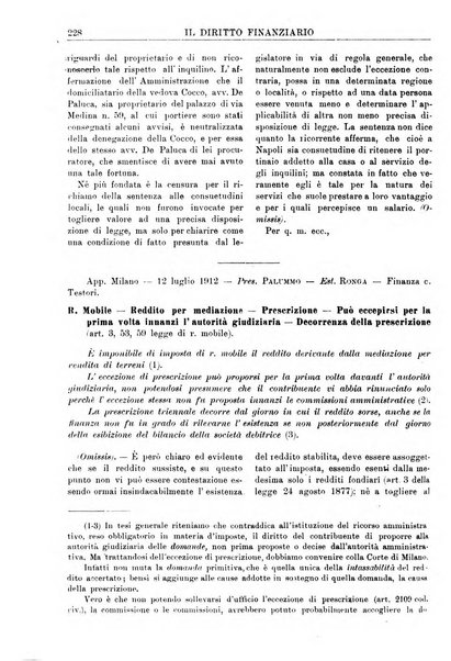 Il diritto finanziario rivista quindicinale di dottrina e giurisprudenza in materia d'imposte dirette e tasse sugli affari