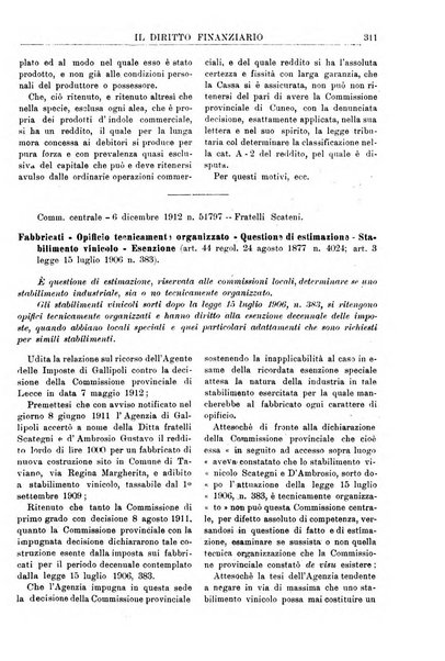 Il diritto finanziario rivista quindicinale di dottrina e giurisprudenza in materia d'imposte dirette e tasse sugli affari