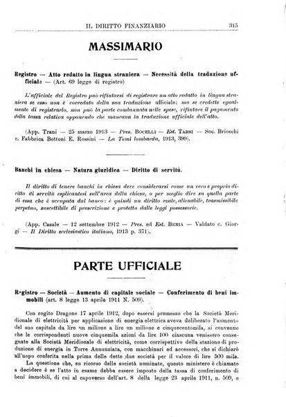 Il diritto finanziario rivista quindicinale di dottrina e giurisprudenza in materia d'imposte dirette e tasse sugli affari