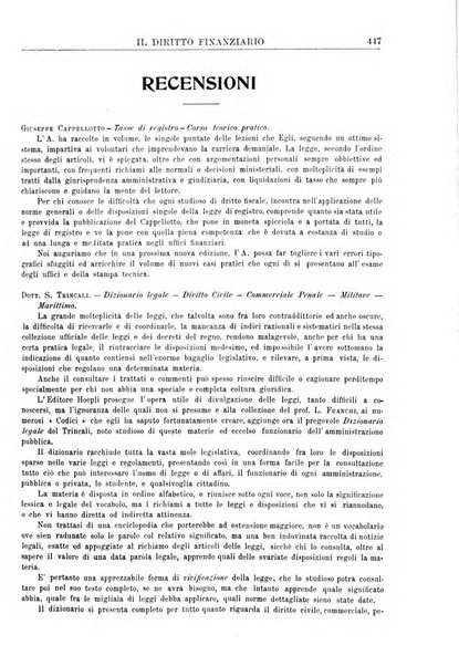 Il diritto finanziario rivista quindicinale di dottrina e giurisprudenza in materia d'imposte dirette e tasse sugli affari