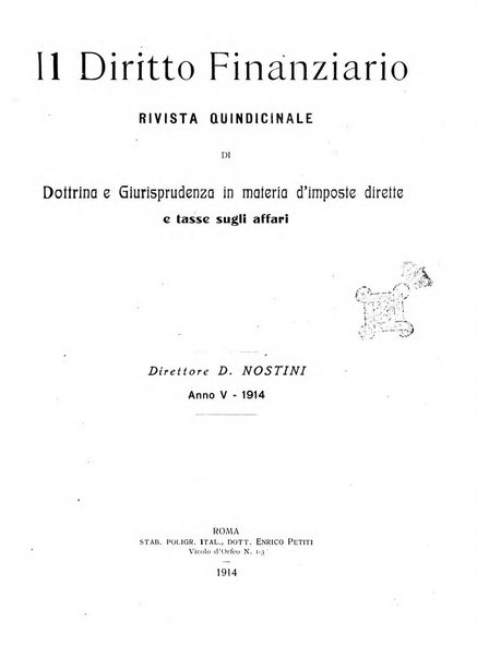 Il diritto finanziario rivista quindicinale di dottrina e giurisprudenza in materia d'imposte dirette e tasse sugli affari