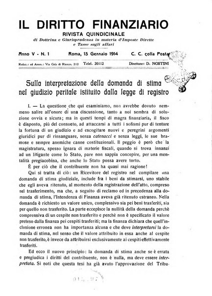 Il diritto finanziario rivista quindicinale di dottrina e giurisprudenza in materia d'imposte dirette e tasse sugli affari