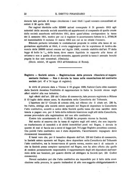 Il diritto finanziario rivista quindicinale di dottrina e giurisprudenza in materia d'imposte dirette e tasse sugli affari