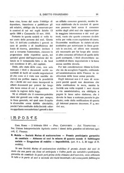 Il diritto finanziario rivista quindicinale di dottrina e giurisprudenza in materia d'imposte dirette e tasse sugli affari