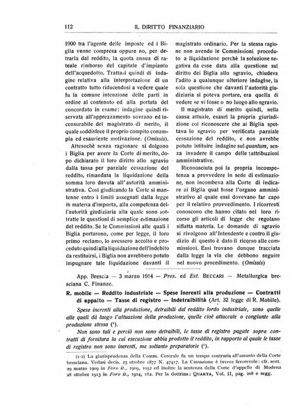 Il diritto finanziario rivista quindicinale di dottrina e giurisprudenza in materia d'imposte dirette e tasse sugli affari