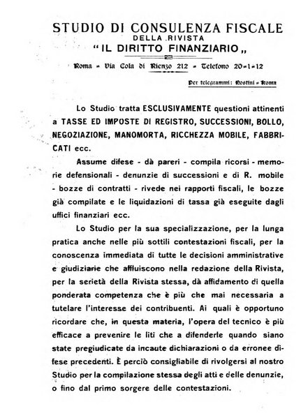 Il diritto finanziario rivista quindicinale di dottrina e giurisprudenza in materia d'imposte dirette e tasse sugli affari