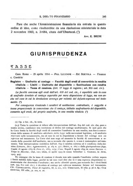 Il diritto finanziario rivista quindicinale di dottrina e giurisprudenza in materia d'imposte dirette e tasse sugli affari