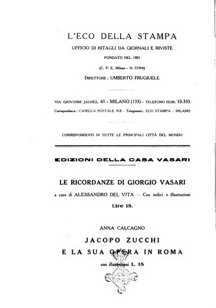 Il Vasari rivista d'arte e di studi vasariani