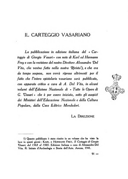 Il Vasari rivista d'arte e di studi vasariani