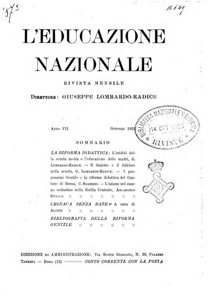 L'educazione nazionale