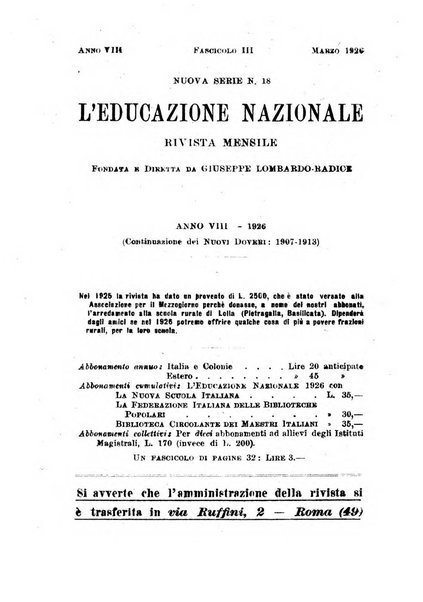 L'educazione nazionale