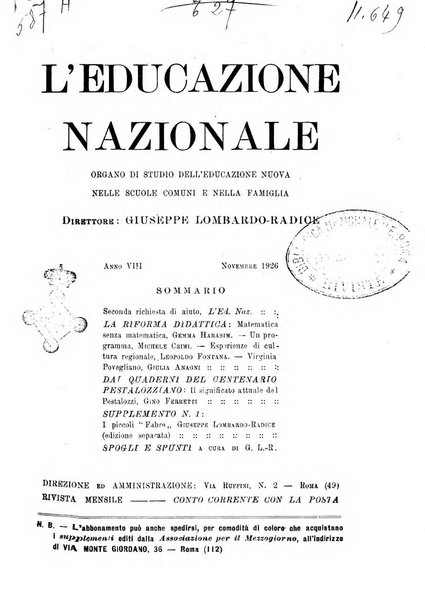 L'educazione nazionale