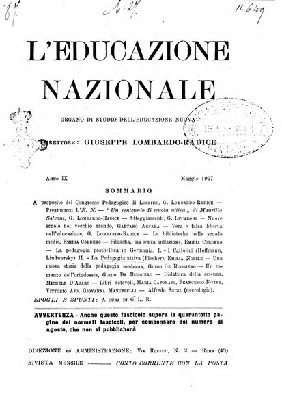 L'educazione nazionale