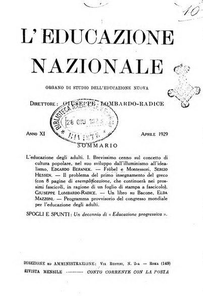 L'educazione nazionale