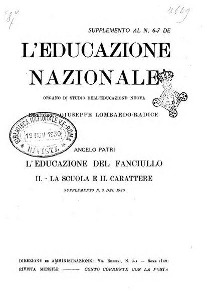 L'educazione nazionale