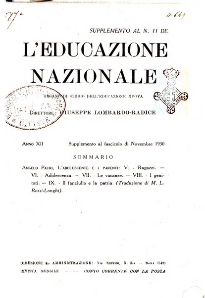 L'educazione nazionale