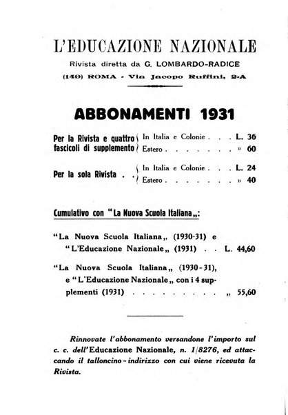 L'educazione nazionale