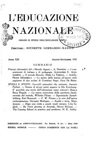 L'educazione nazionale