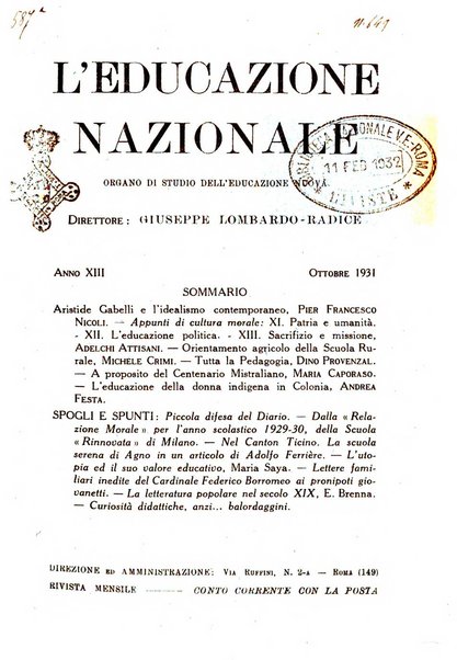 L'educazione nazionale