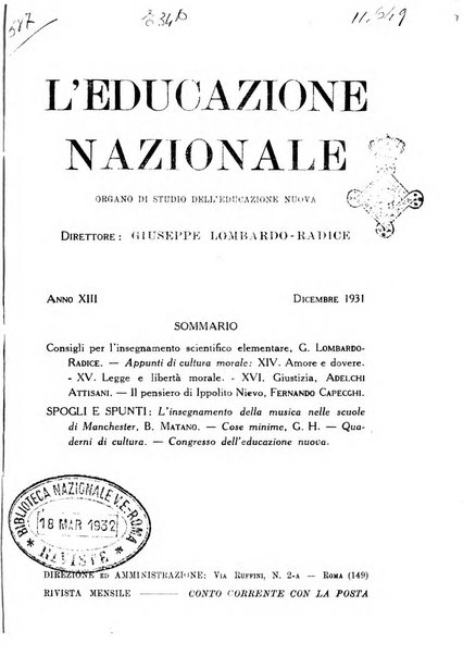 L'educazione nazionale