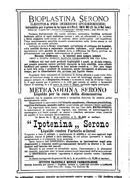 La rassegna di clinica, terapia e scienze affini