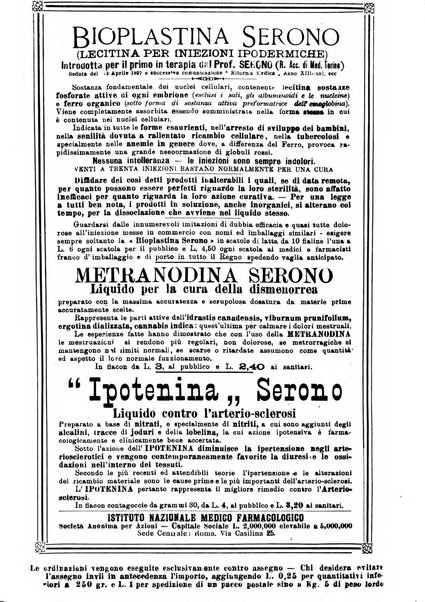 La rassegna di clinica, terapia e scienze affini