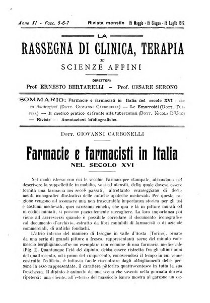 La rassegna di clinica, terapia e scienze affini