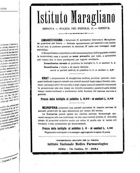 La rassegna di clinica, terapia e scienze affini