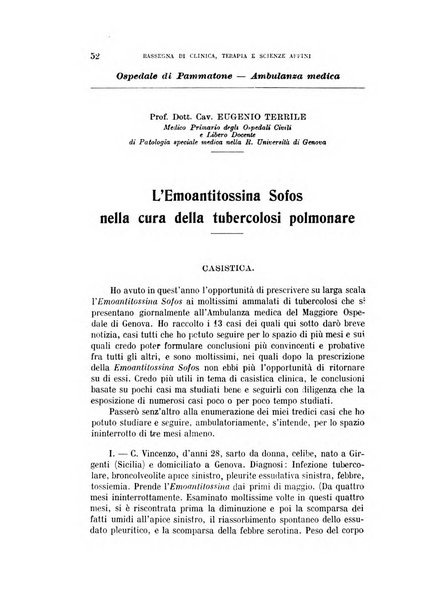 La rassegna di clinica, terapia e scienze affini