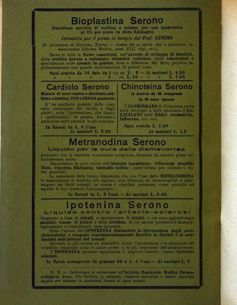 La rassegna di clinica, terapia e scienze affini