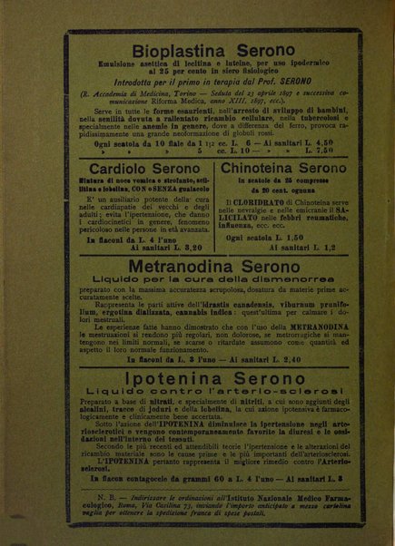 La rassegna di clinica, terapia e scienze affini