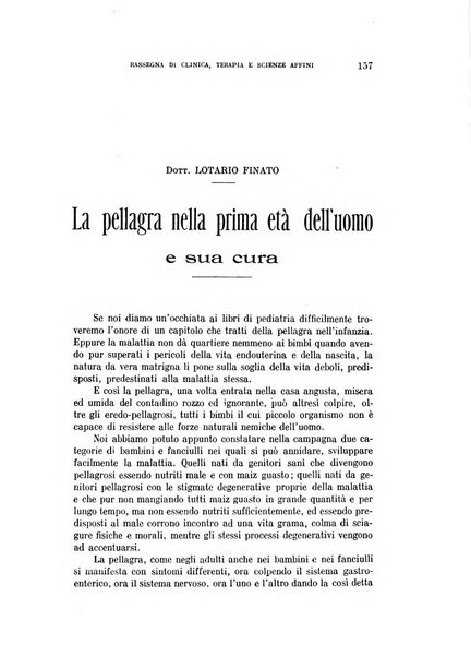 La rassegna di clinica, terapia e scienze affini