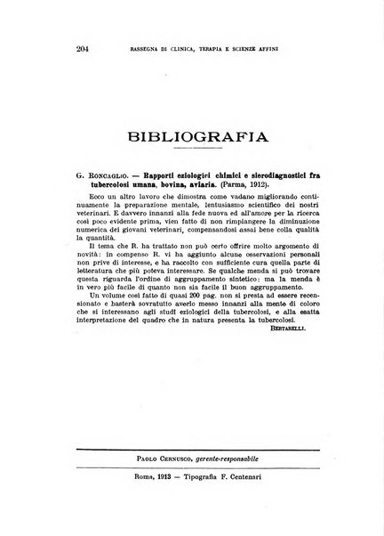 La rassegna di clinica, terapia e scienze affini