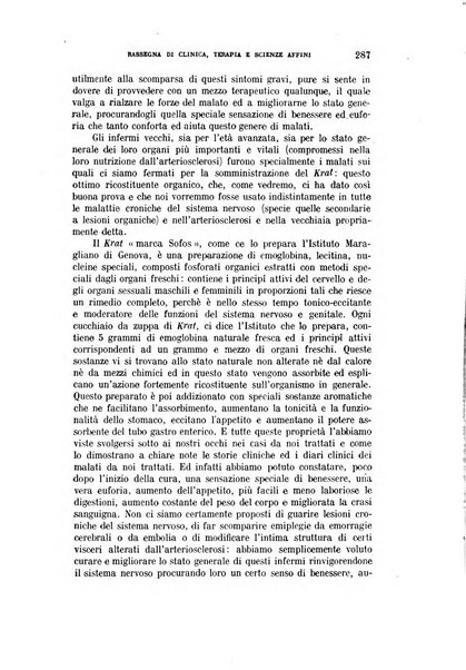 La rassegna di clinica, terapia e scienze affini