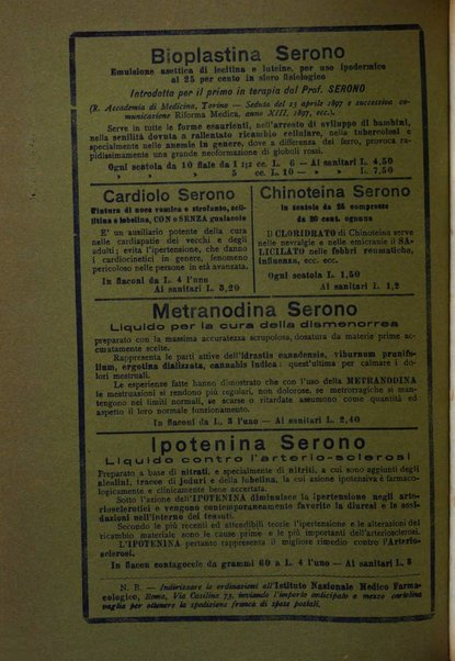 La rassegna di clinica, terapia e scienze affini