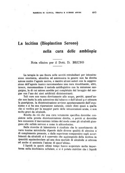 La rassegna di clinica, terapia e scienze affini