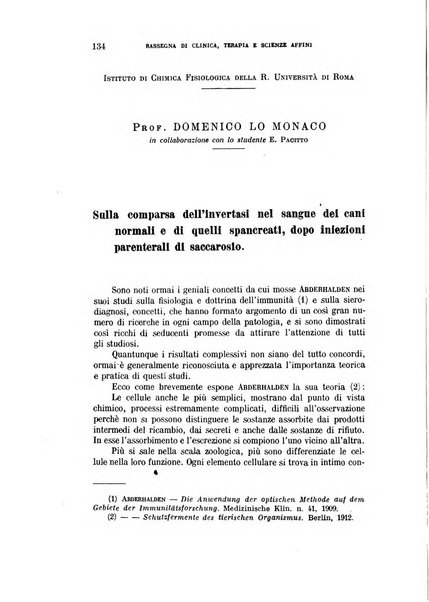 La rassegna di clinica, terapia e scienze affini