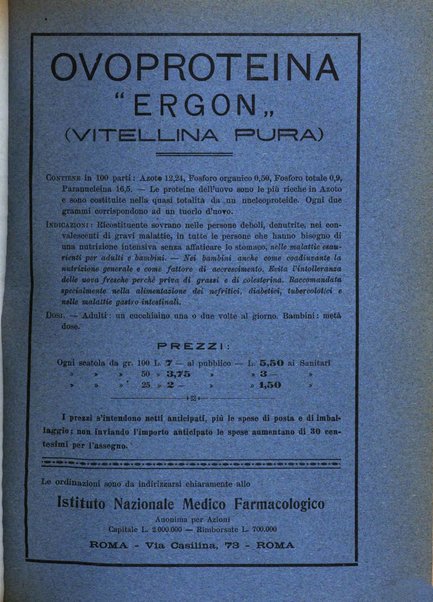 La rassegna di clinica, terapia e scienze affini