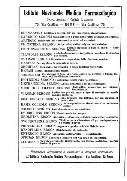 La rassegna di clinica, terapia e scienze affini