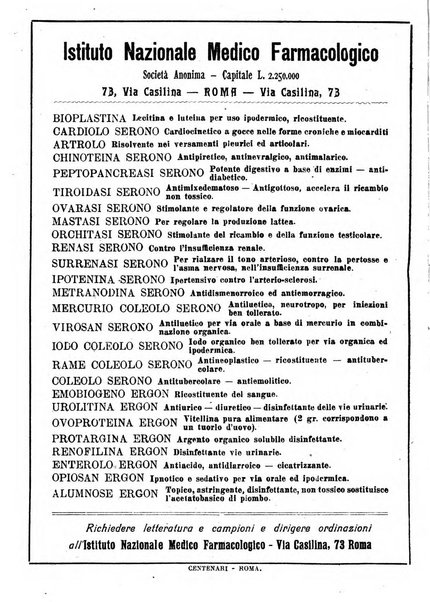 La rassegna di clinica, terapia e scienze affini