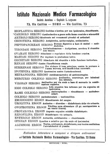 La rassegna di clinica, terapia e scienze affini