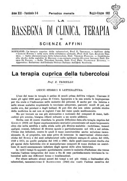 La rassegna di clinica, terapia e scienze affini