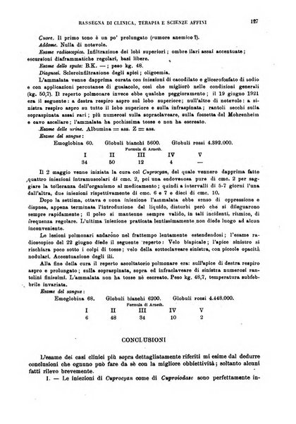 La rassegna di clinica, terapia e scienze affini