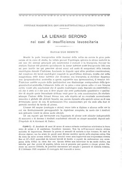 La rassegna di clinica, terapia e scienze affini