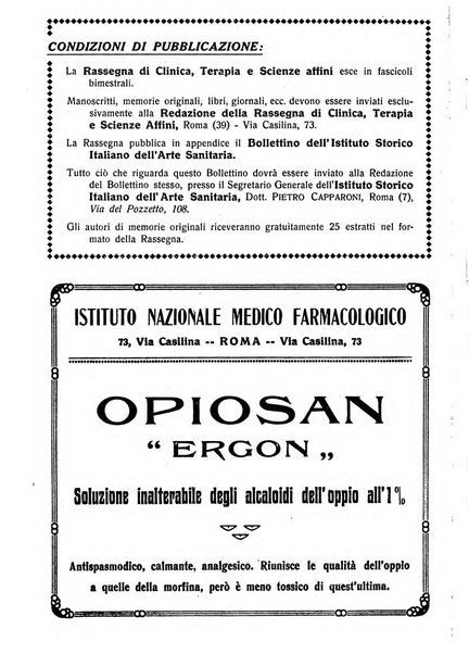 La rassegna di clinica, terapia e scienze affini