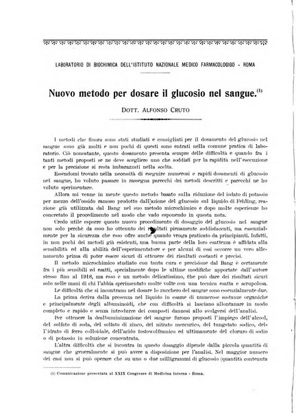 La rassegna di clinica, terapia e scienze affini