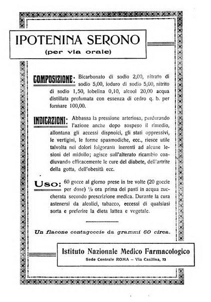 La rassegna di clinica, terapia e scienze affini